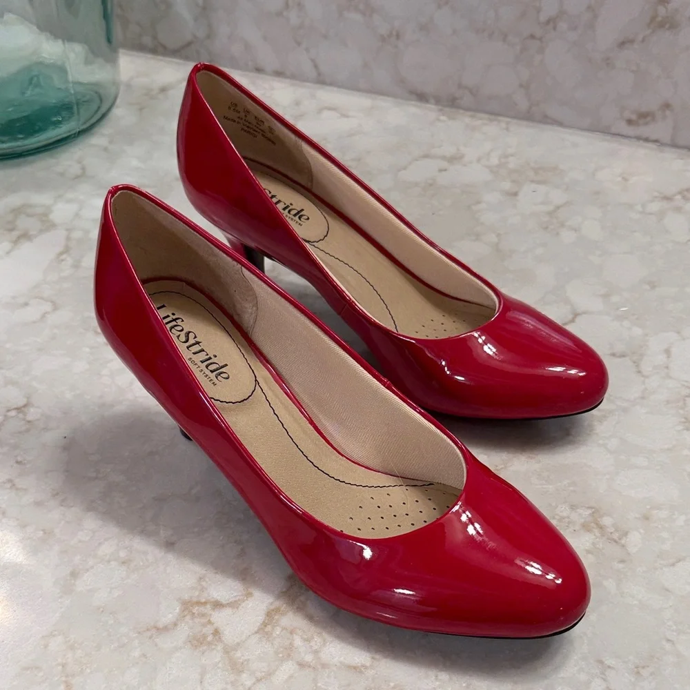 Life Stride Women's Cherry Red Heels - Picture 1 of 4